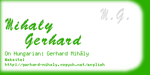 mihaly gerhard business card
