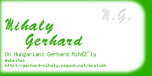 mihaly gerhard business card